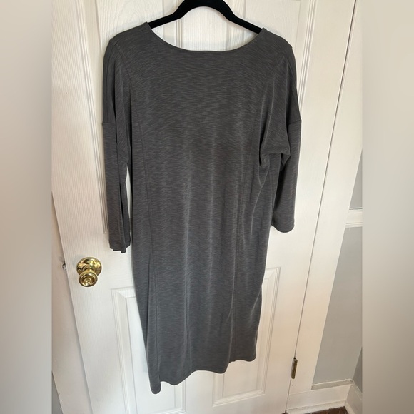 Pure Jill Sand-Washed Slub Knit Midi Dress – Size M – Effortless Coastal Chic - Picture 9 of 13